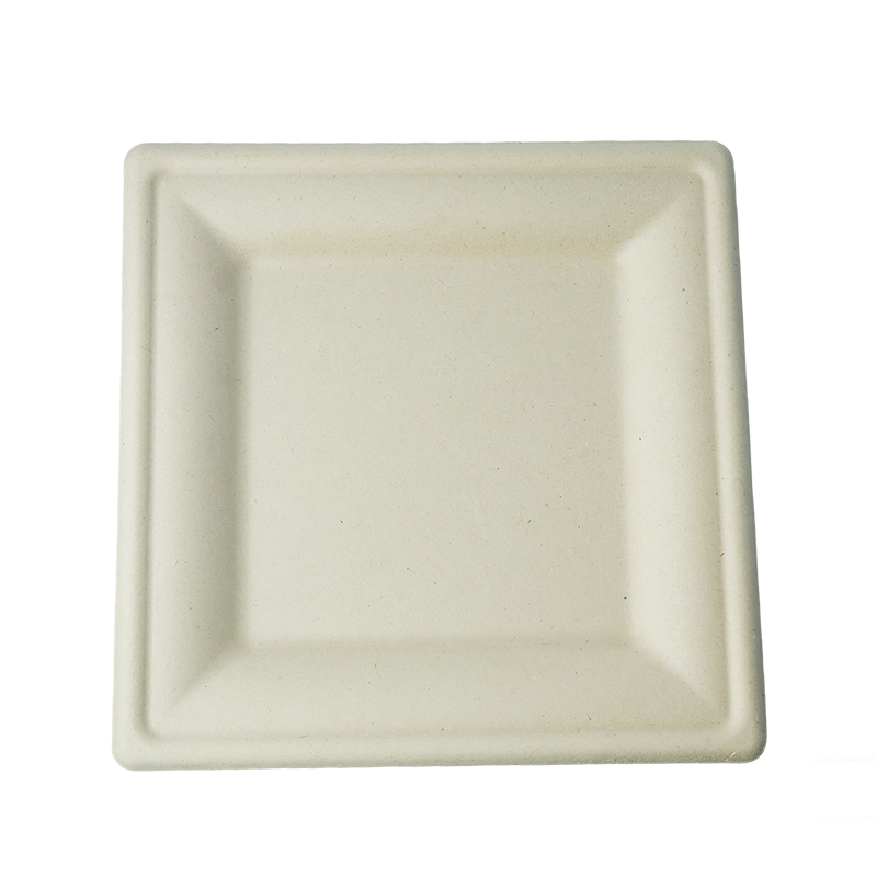 8-inch square plate (white/natural)
