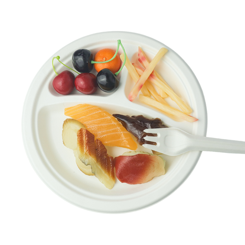 8.86-inch 3-grid tray (white/natural)