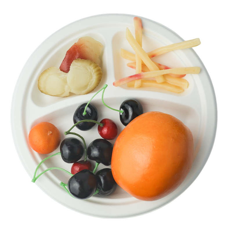 10-inch 3-grid tray (white/natural)