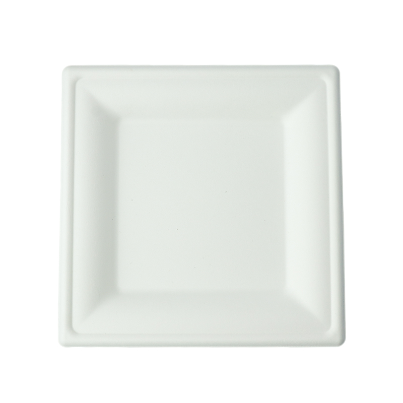 6-inch square plate (white/natural)
