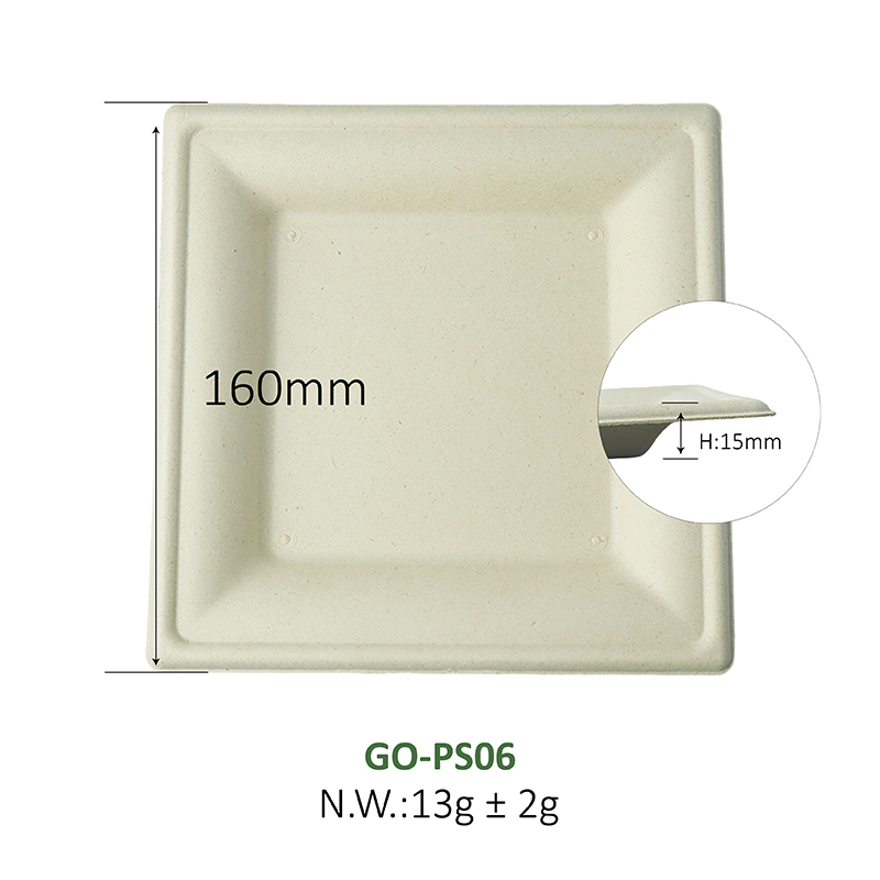 6-inch square plate (white/natural)