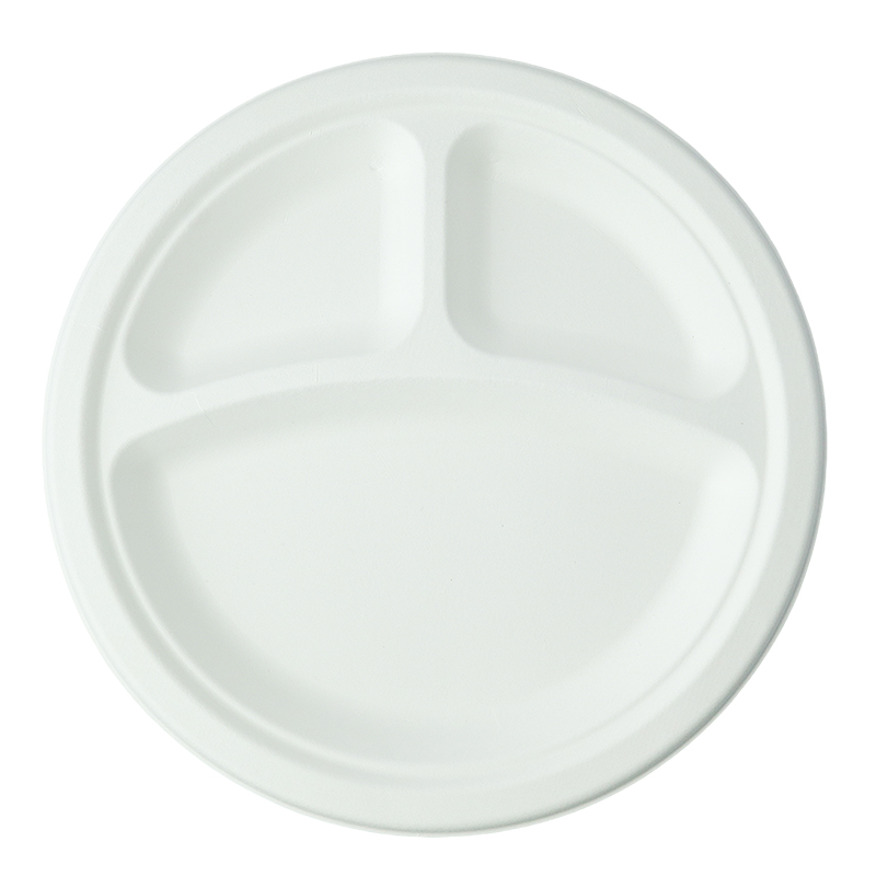 8.86-inch 3-grid tray (white/natural)