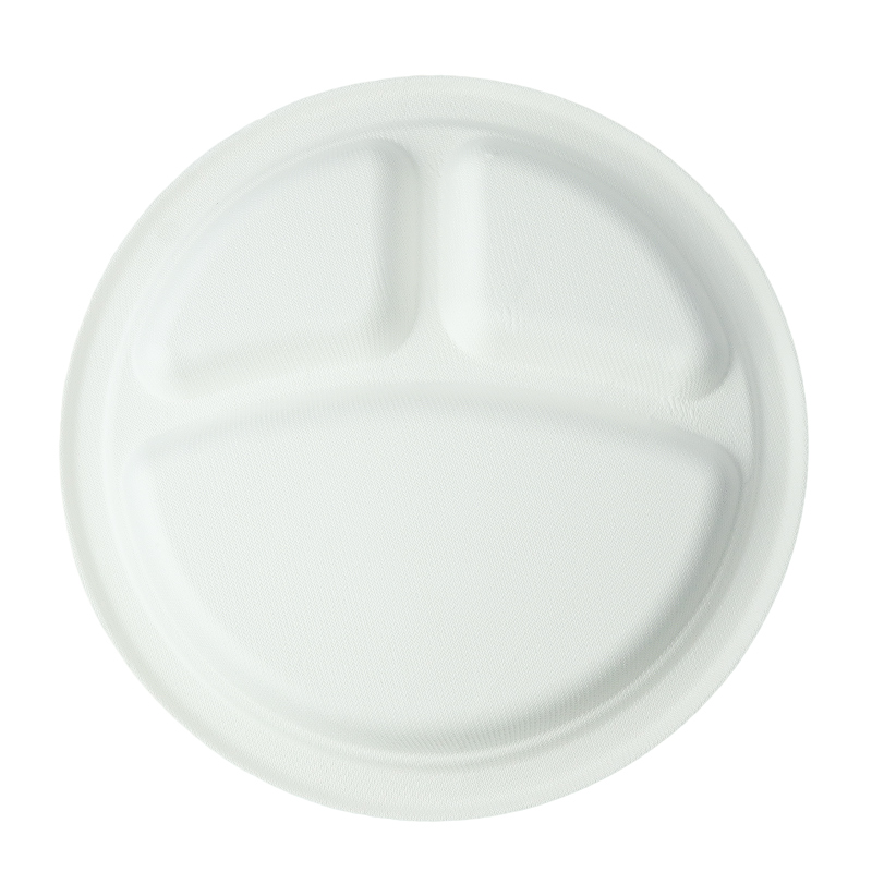 8.86-inch 3-grid tray (white/natural)