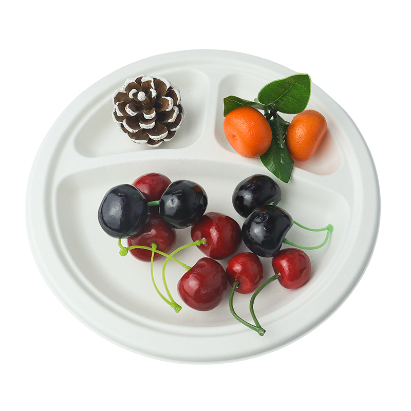 8.86-inch 3-grid tray (white/natural)