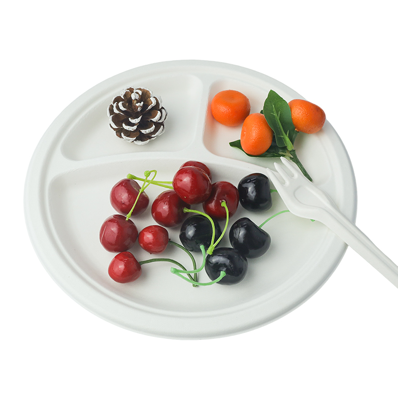 10-inch 3-grid tray (white/natural)